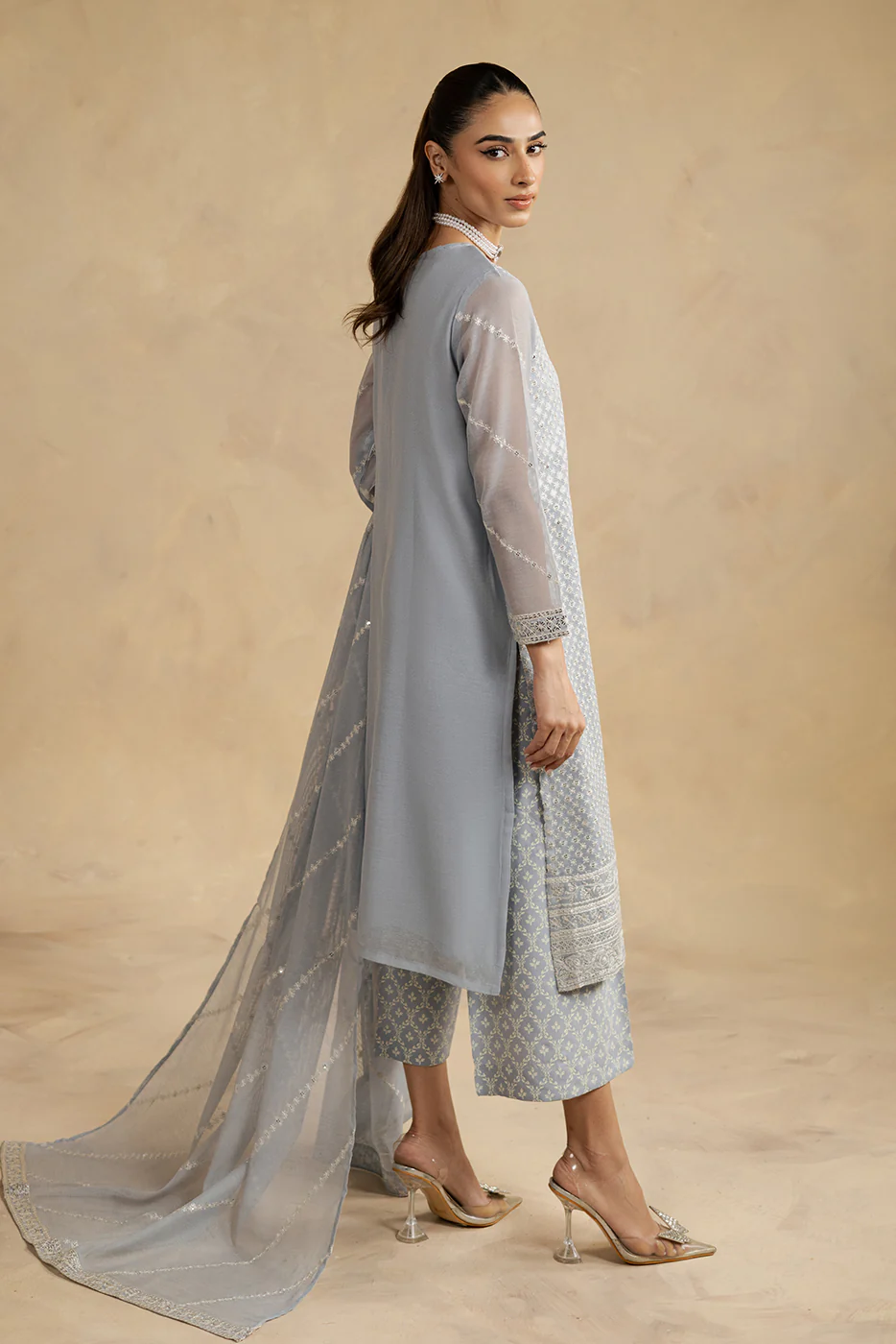 3 PIECE EMBROIDERED COTTON SUIT (LUXURY-PRET) - Image 4