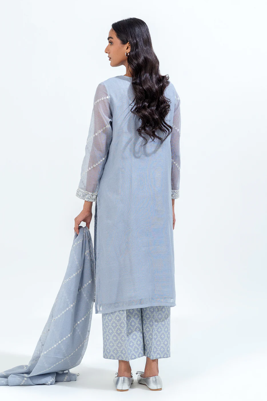 3 PIECE EMBROIDERED COTTON SUIT (LUXURY-PRET) - Image 7