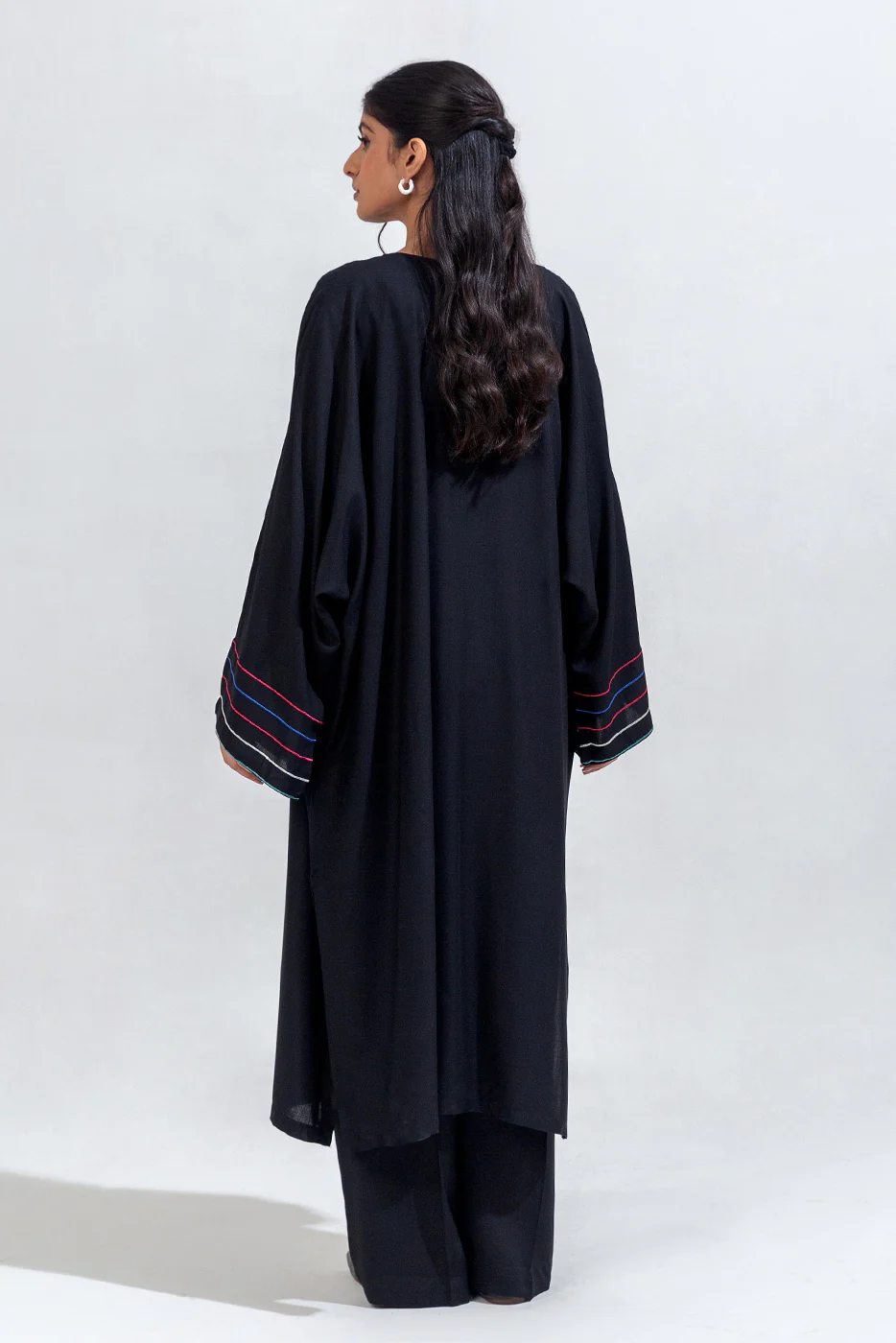 3 PIECE EMBROIDERED VISCOSE SUIT (PRET) - Image 3