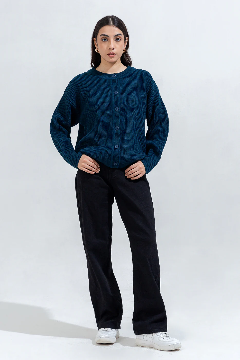 KNITTED CREW NECK CARDIGAN - Image 3