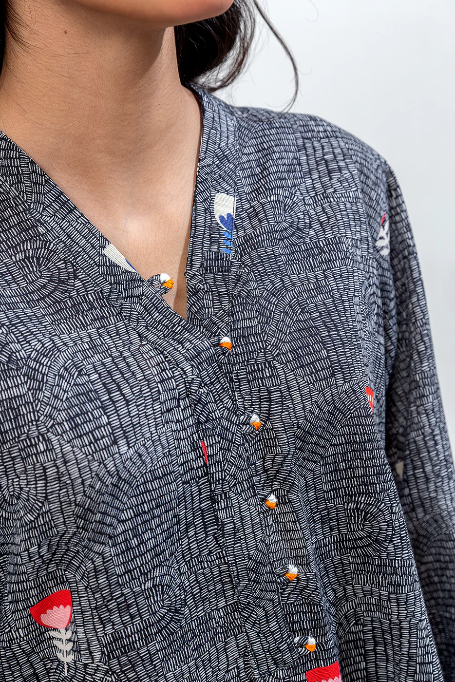 PRINTED KHADDAR SHIRT (PRET) - Image 3