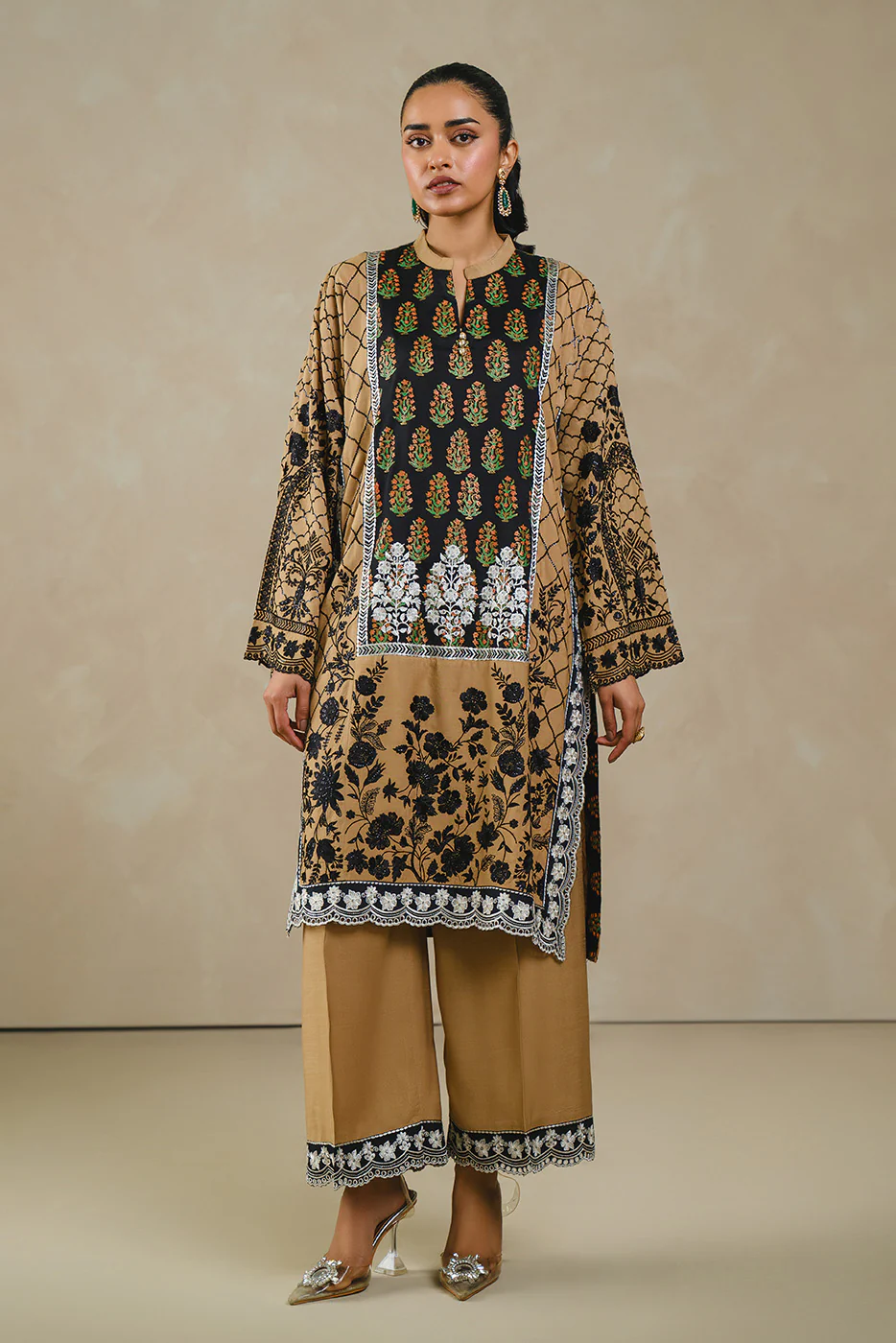 EMBROIDERED RAW SILK SHIRT (LUXURY PRET) - Image 2