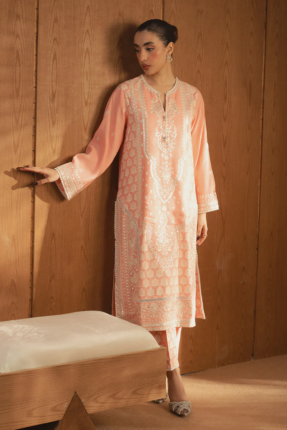 EMBROIDERED KHADDAR SHIRT (LUXURY PRET) - Image 4