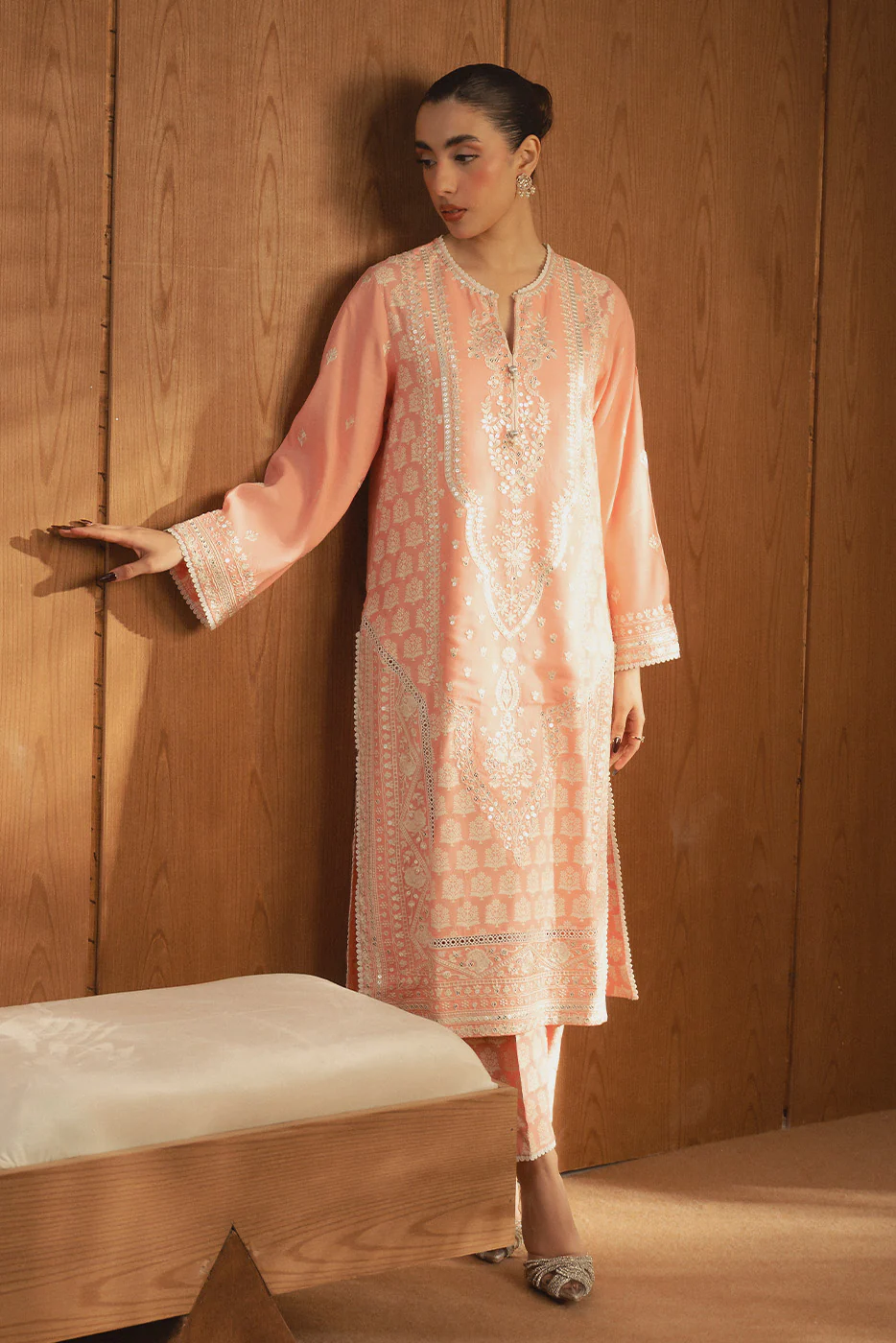 EMBROIDERED KHADDAR SHIRT (LUXURY PRET) - Image 5