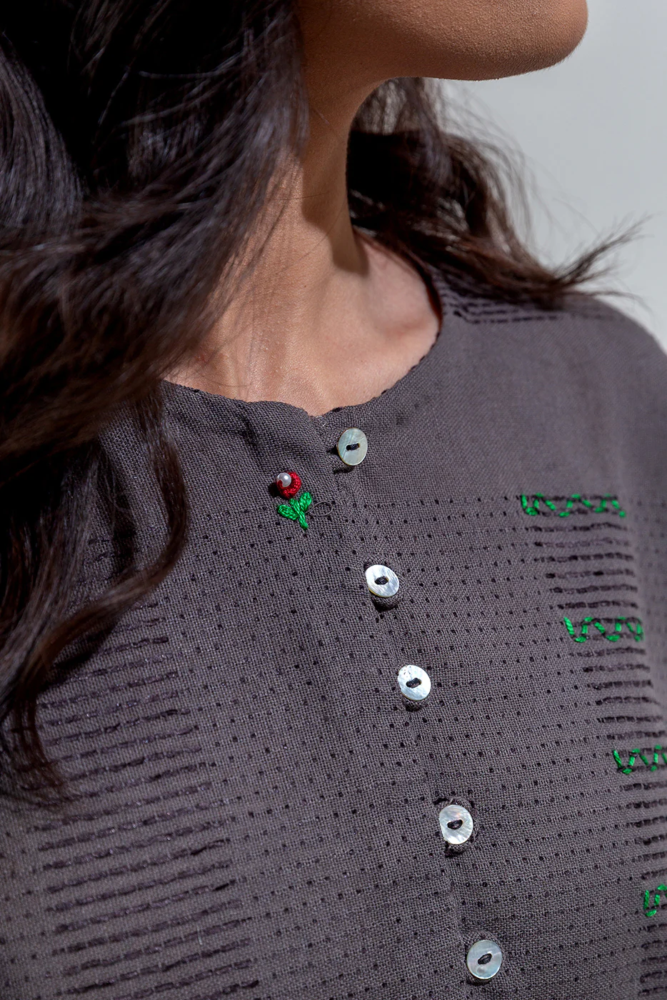 2 PIECE EMBROIDERED YARN DYED SUIT (PRET) - Image 5