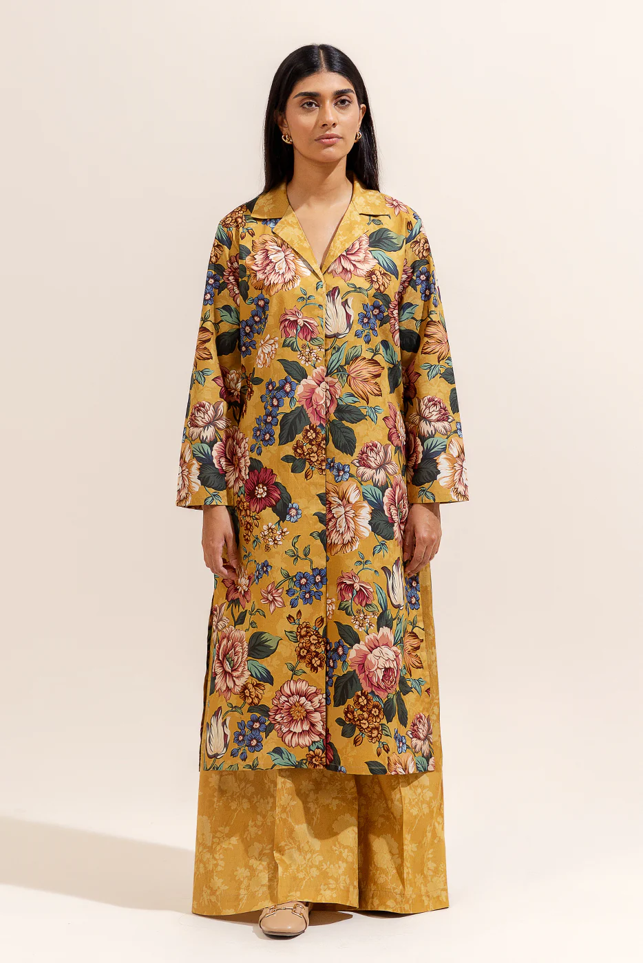 2 PIECE PRINTED LINEN SUIT-OASIS BLOOM (UNSTITCHED) - Image 2