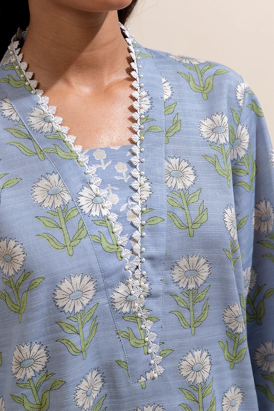 2 PIECE PRINTED KHADDAR SUIT-STONE ASH (UNSTITCHED) - Image 4