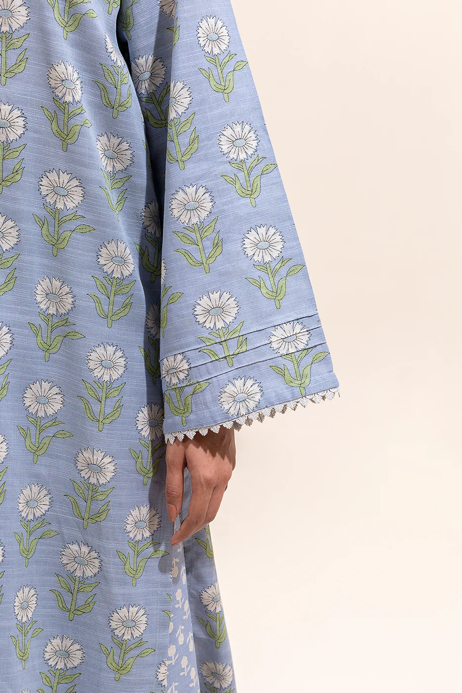 2 PIECE PRINTED KHADDAR SUIT-STONE ASH (UNSTITCHED) - Image 5