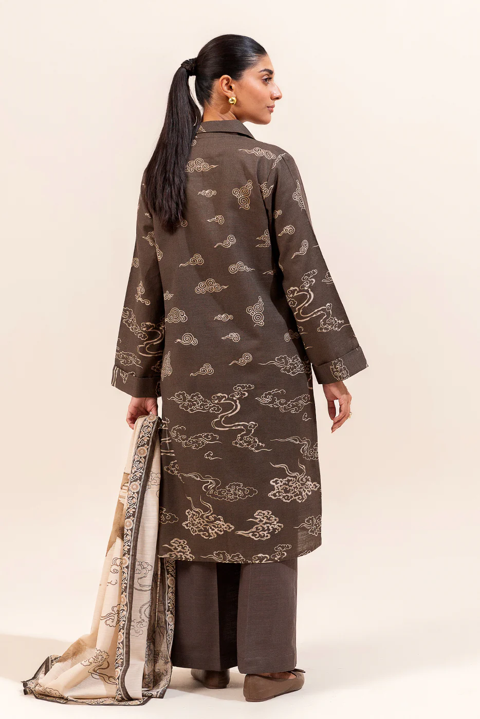 3 PIECE PRINTED KHADDAR SUIT-JAPANESE VEIL (UNSTITCHED) - Image 4