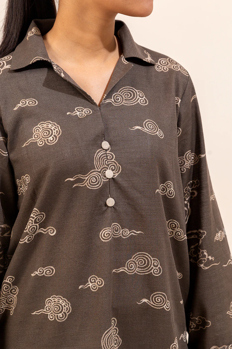 3 PIECE PRINTED KHADDAR SUIT-JAPANESE VEIL (UNSTITCHED) - Image 5