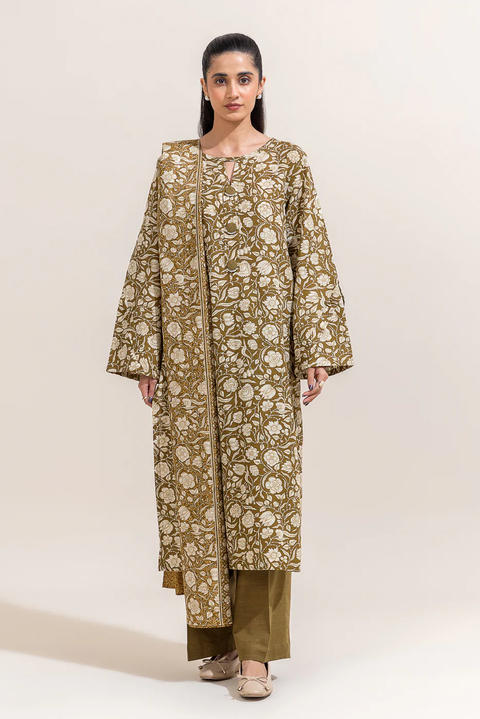 2 PIECE PRINTED KHADDAR SUIT-PESTO GLAZE (UNSTITCHED) - Image 2