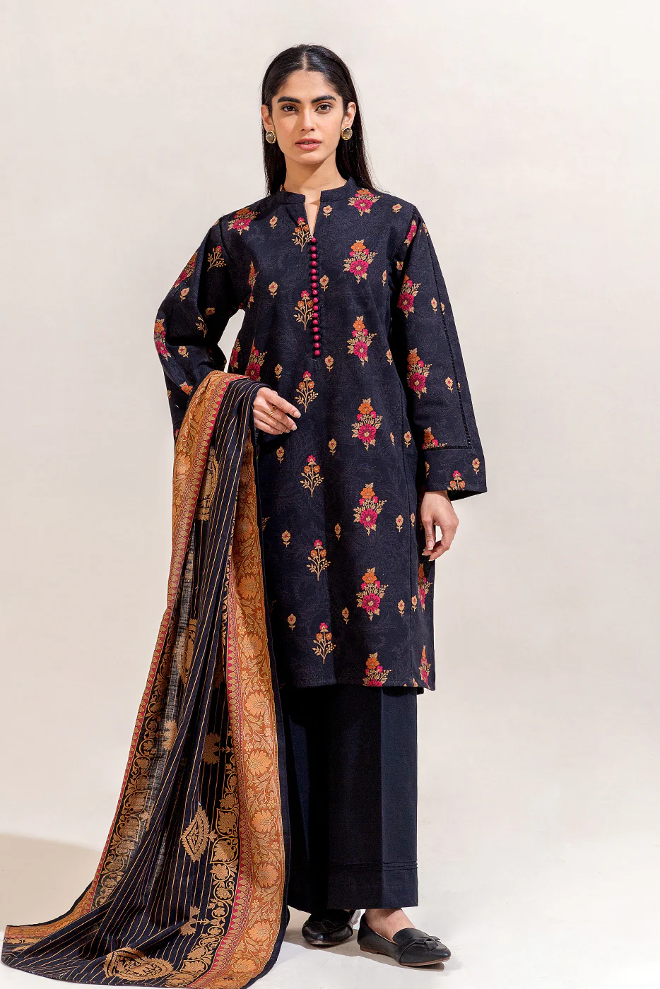 3 PIECE PRINTED KHADDAR SUIT-RAVEN VERVE (UNSTITCHED) - Image 4