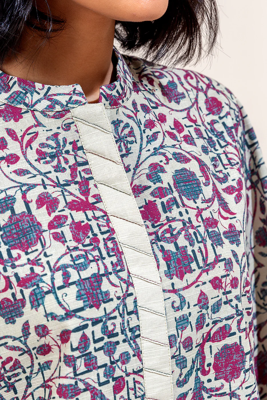 3 PIECE PRINTED KHADDAR SUIT-MULBERRY HAZE (UNSTITCHED) - Image 4