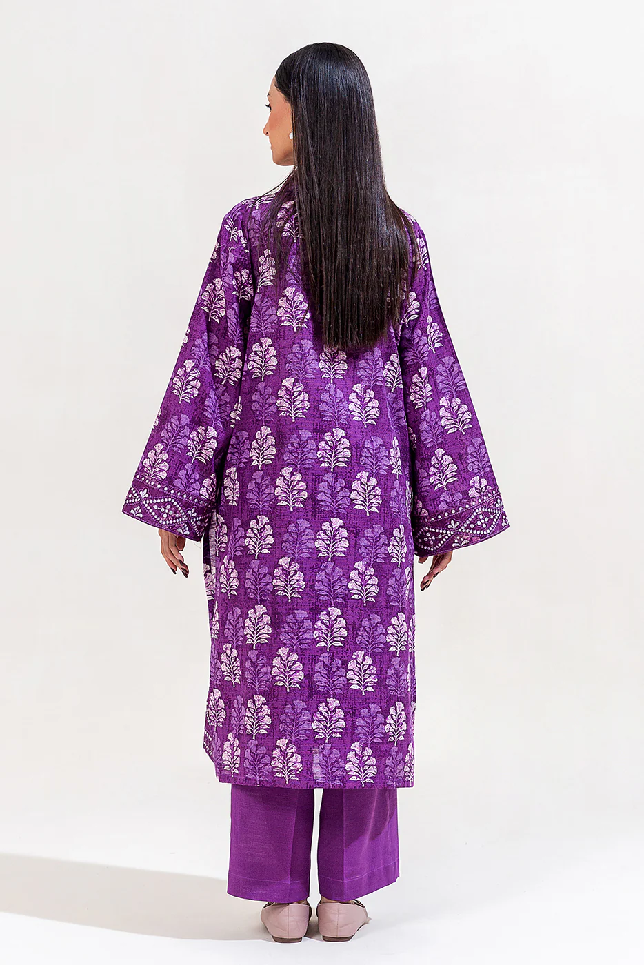 2 PIECE EMBROIDERED KHADDAR SUIT-INDIGO MUSK (UNSTITCHED) - Image 3