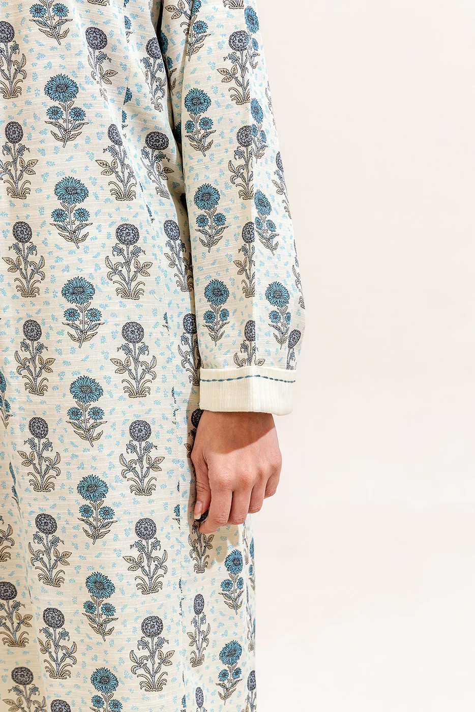 3 PIECE PRINTED KHADDAR SUIT-DOVE GREY (UNSTITCHED) - Image 6