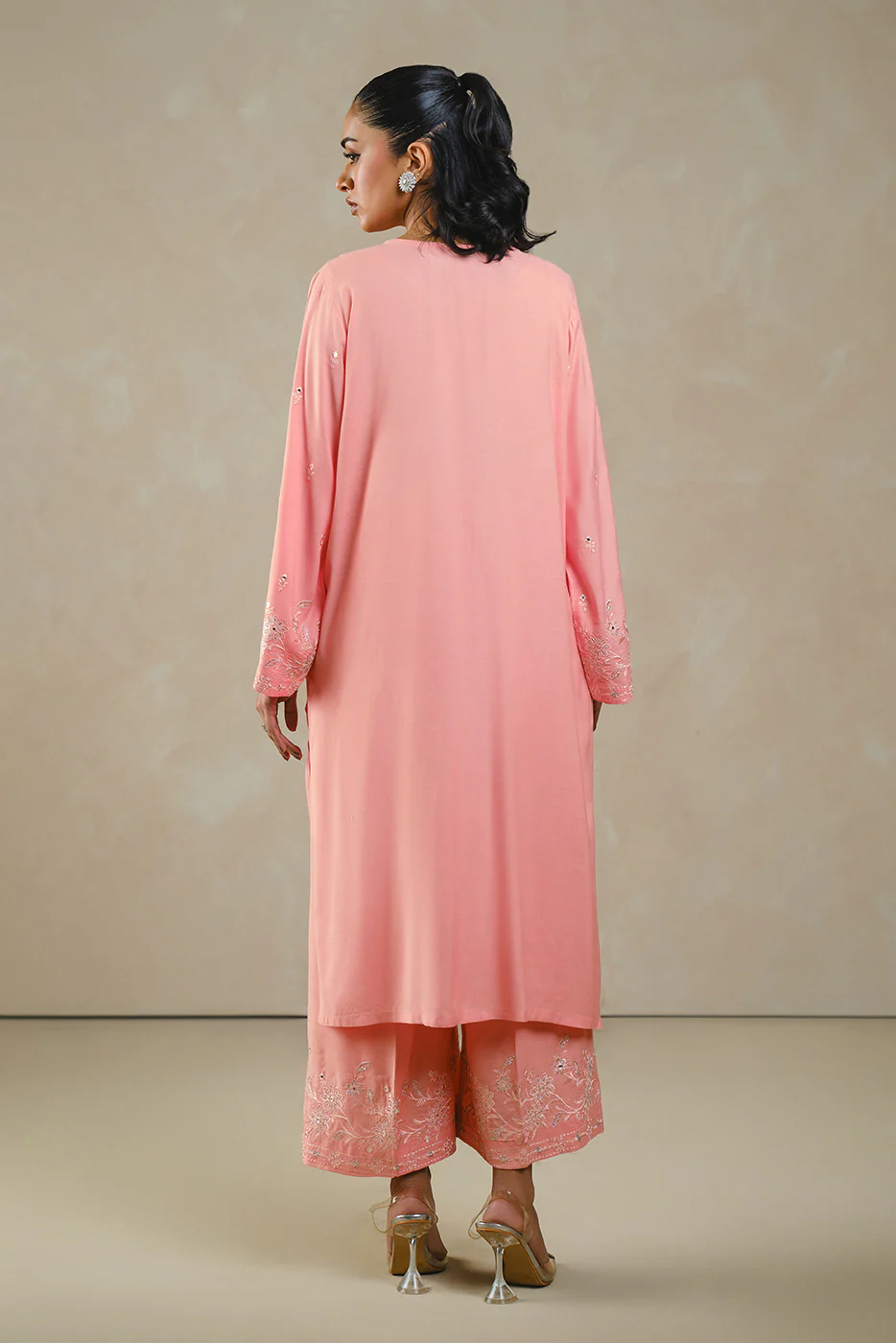2 PIECE EMBROIDERED RAW SILK SUIT (LUXURY PRET) - Image 4