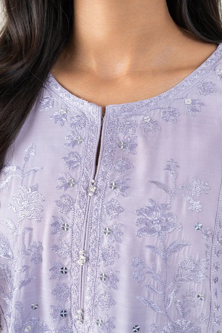 2 PIECE EMBROIDERED RAW SILK SUIT (LUXURY-PRET) - Image 5