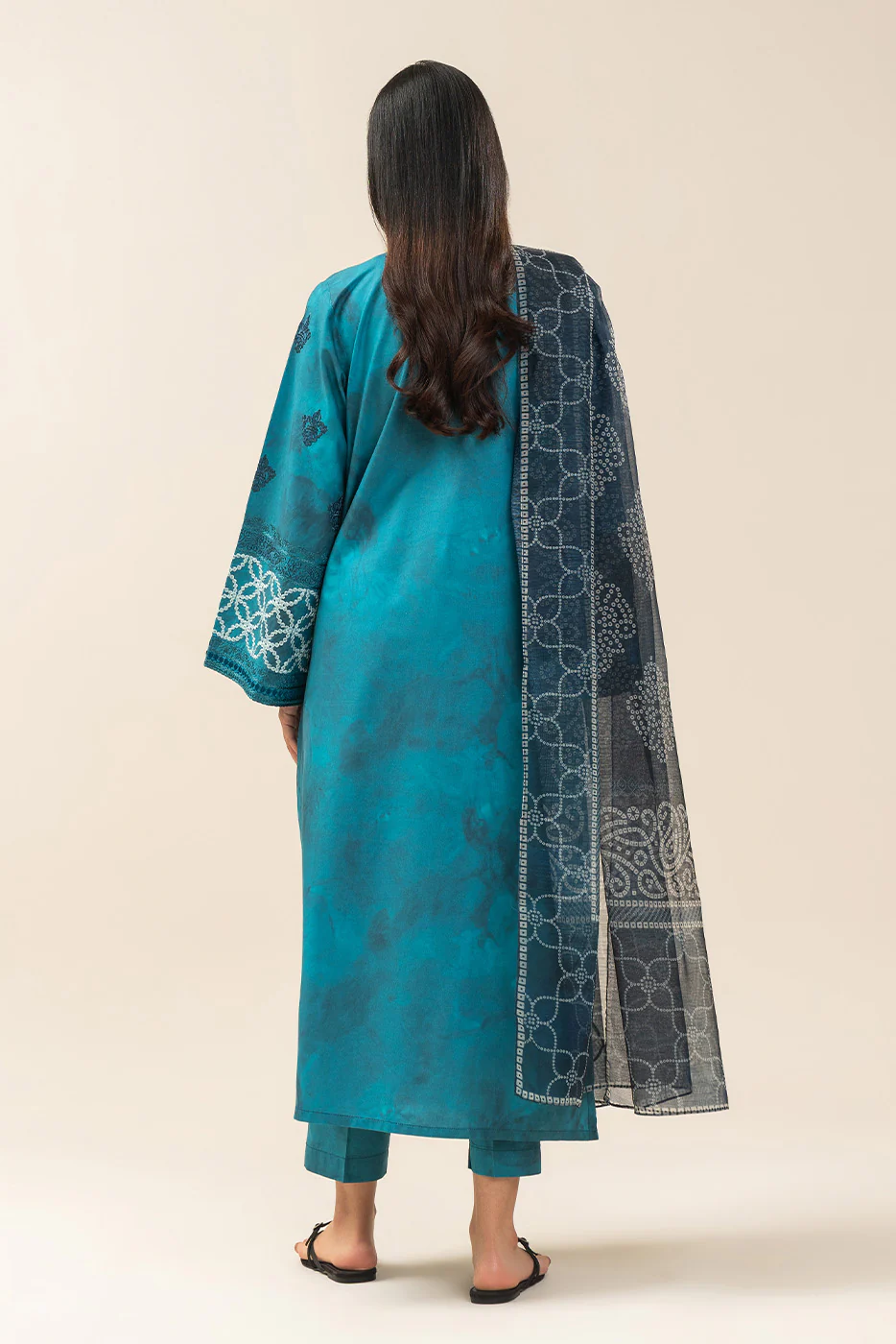 3 PIECE EMBROIDERED COTTON VISCOSE SUIT (HIGH CASUAL) - Image 3