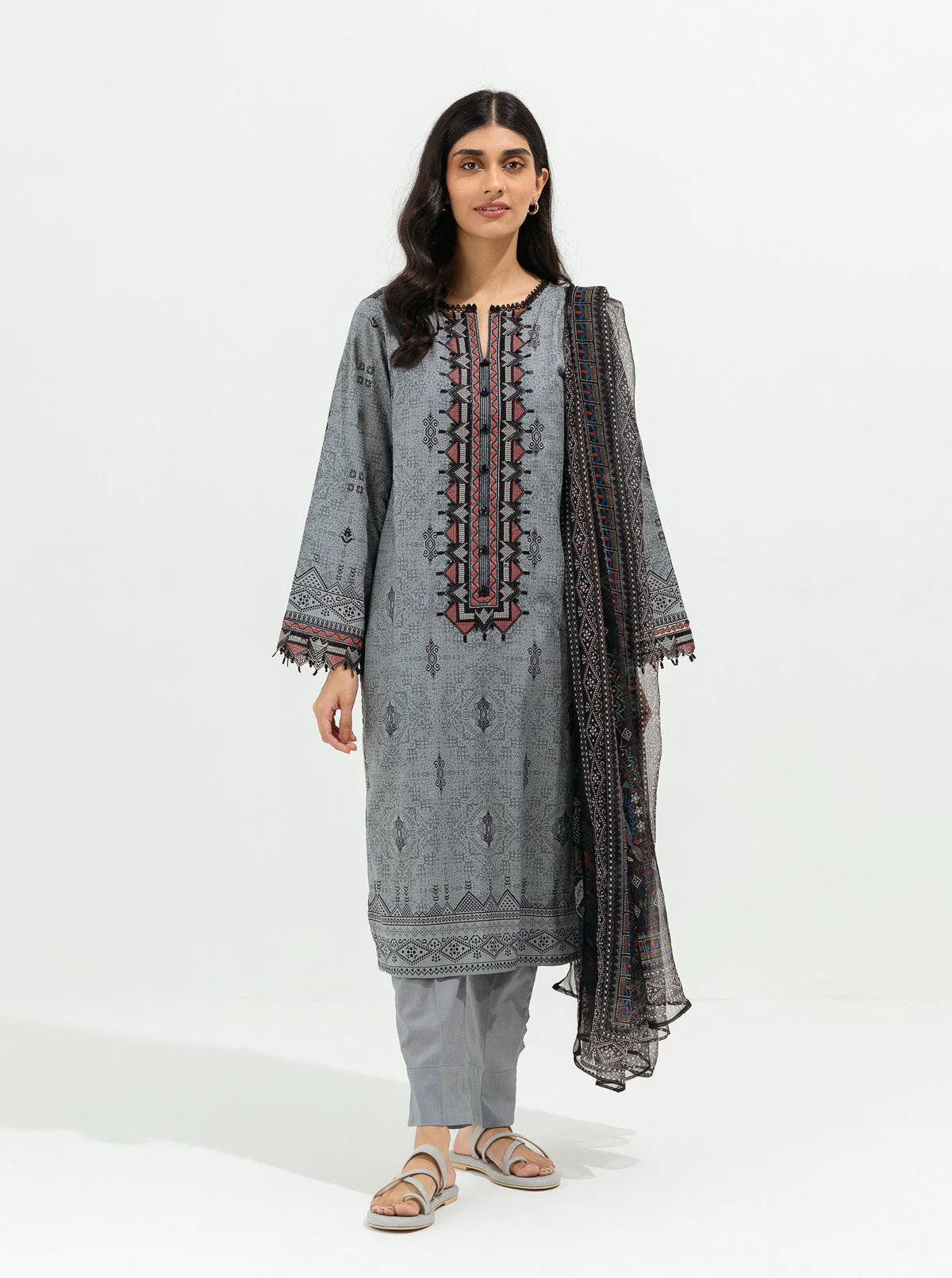 Antique Gray-Embroidered-2P