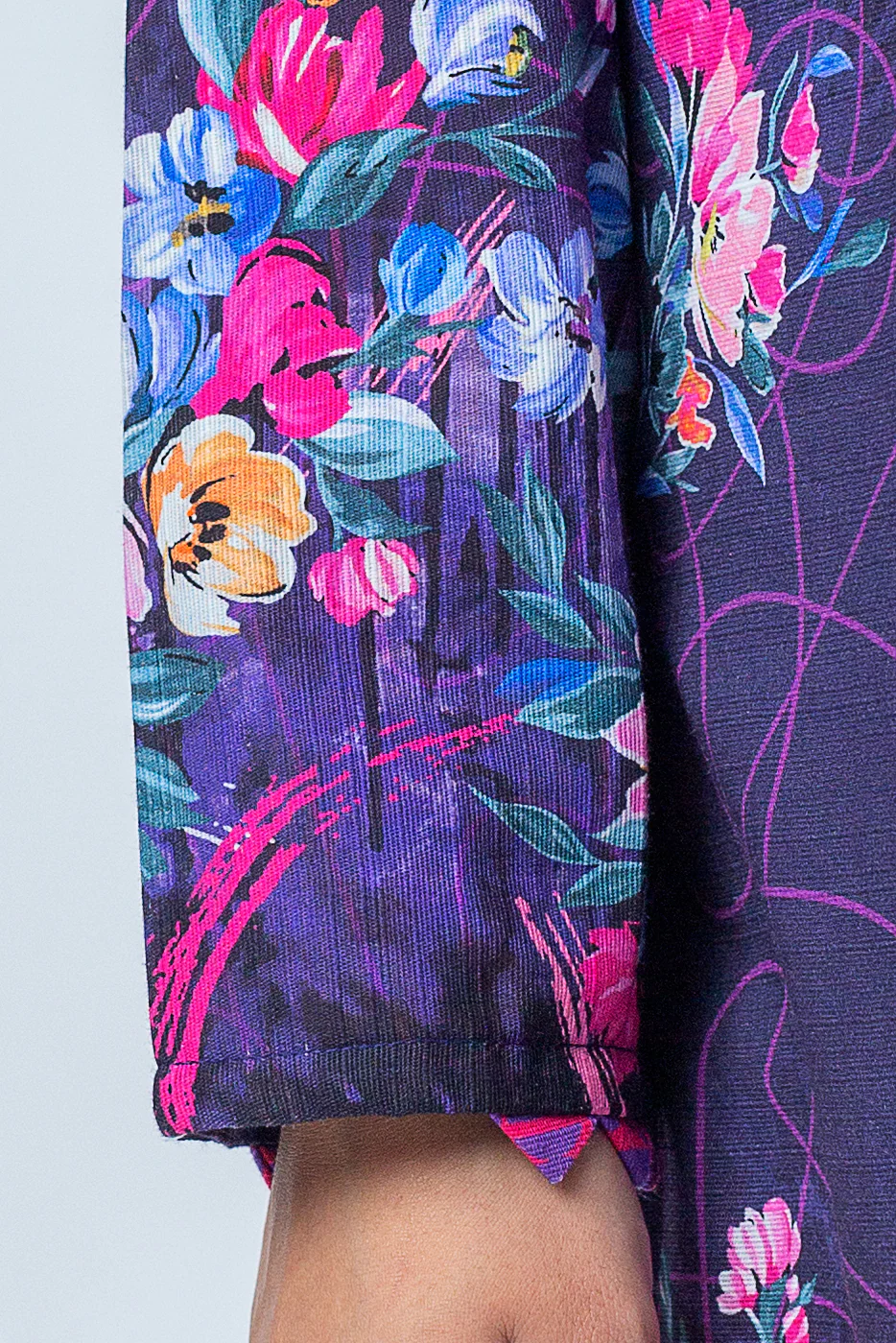 1 PIECE - PRINTED KHADDAR SHIRT - MAJESTIC VIOLET (UNSTITCHED) - Image 3