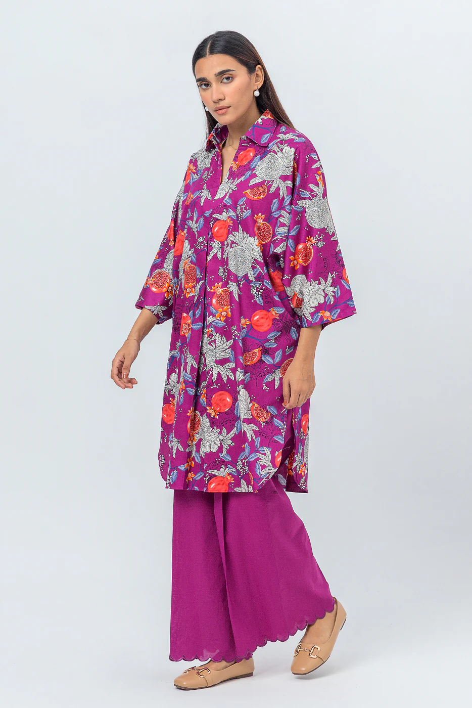 2 PIECE - PRINTED COTTON SATIN SUIT - FRUITY PUNCH (UNSTITCHED) - Image 4