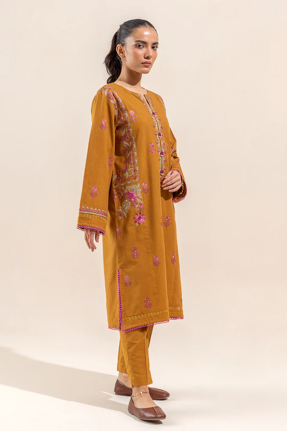 2 PIECE - EMBROIDERED KHADDAR SUIT - GLAZING AURA - Image 3