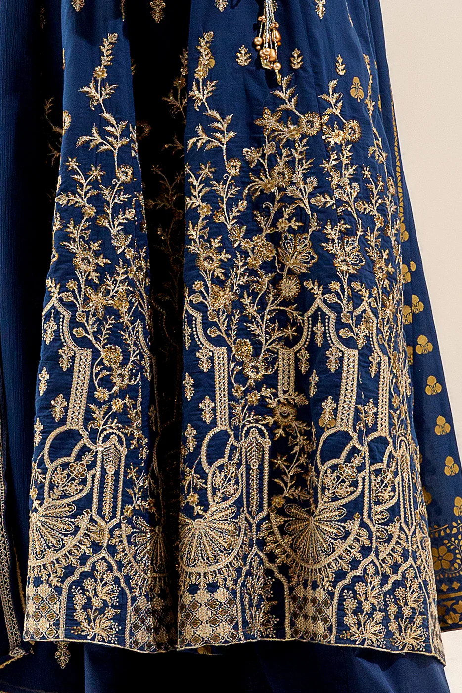 3 PIECE EMBROIDERED LAWN SUIT-MYSTIC BLUE (UNSTITCHED) - Image 6