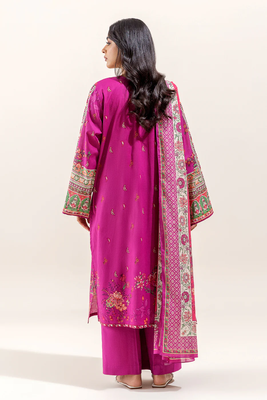 2 PIECE - EMBROIDERED LAWN SUIT - AMETHYST PEACH (UNSTITCHED) - Image 5