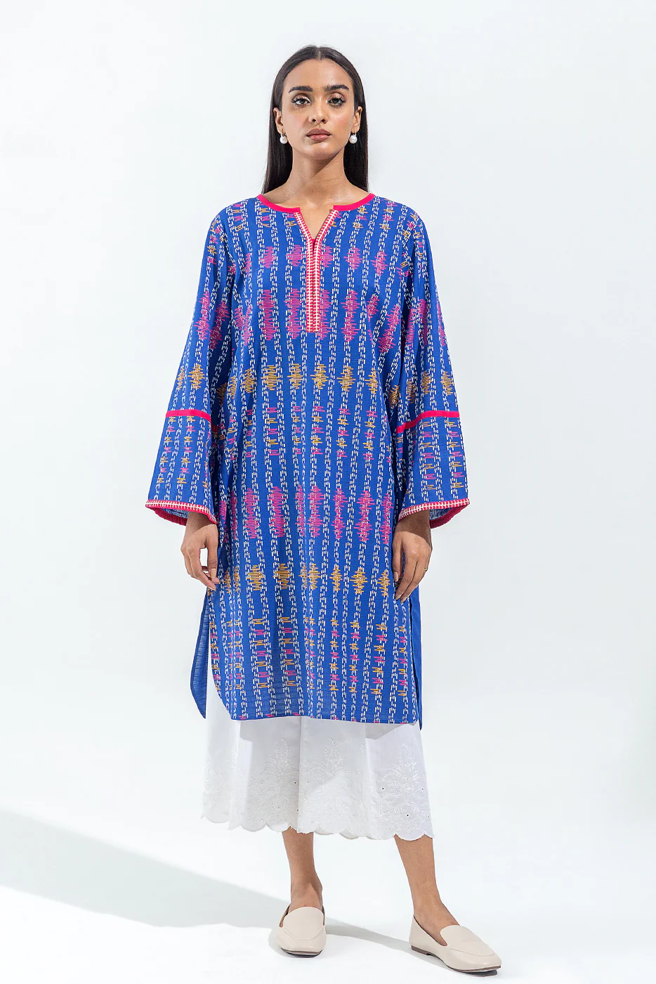 EMBROIDERED SLUB KHADDAR SHIRT (PRET) - Image 2