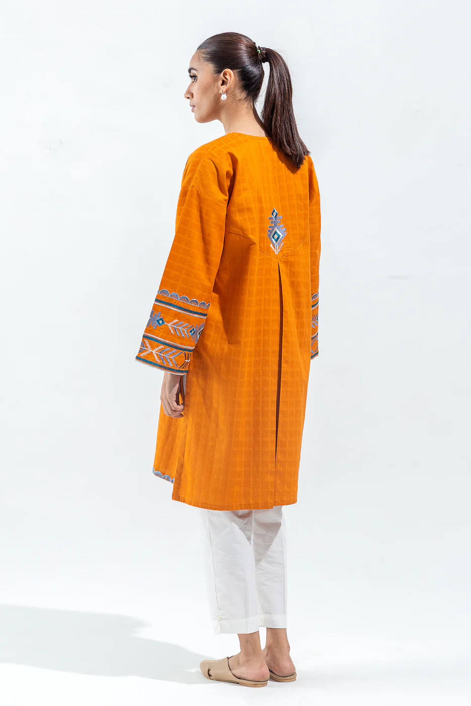 EMBROIDERED DOBBY SHIRT (PRET) - Image 3
