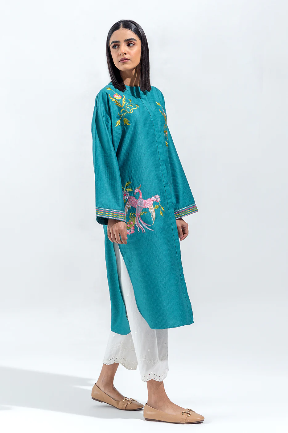 EMBROIDERED SELF JACQUARD SHIRT(PRET) - Image 3