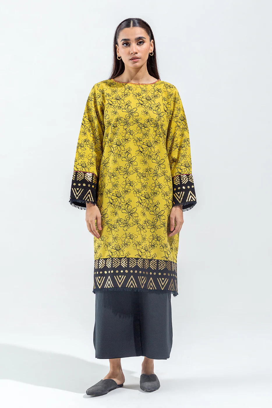 PRINTED SLUB KHADDAR SHIRT (PRET) - Image 2