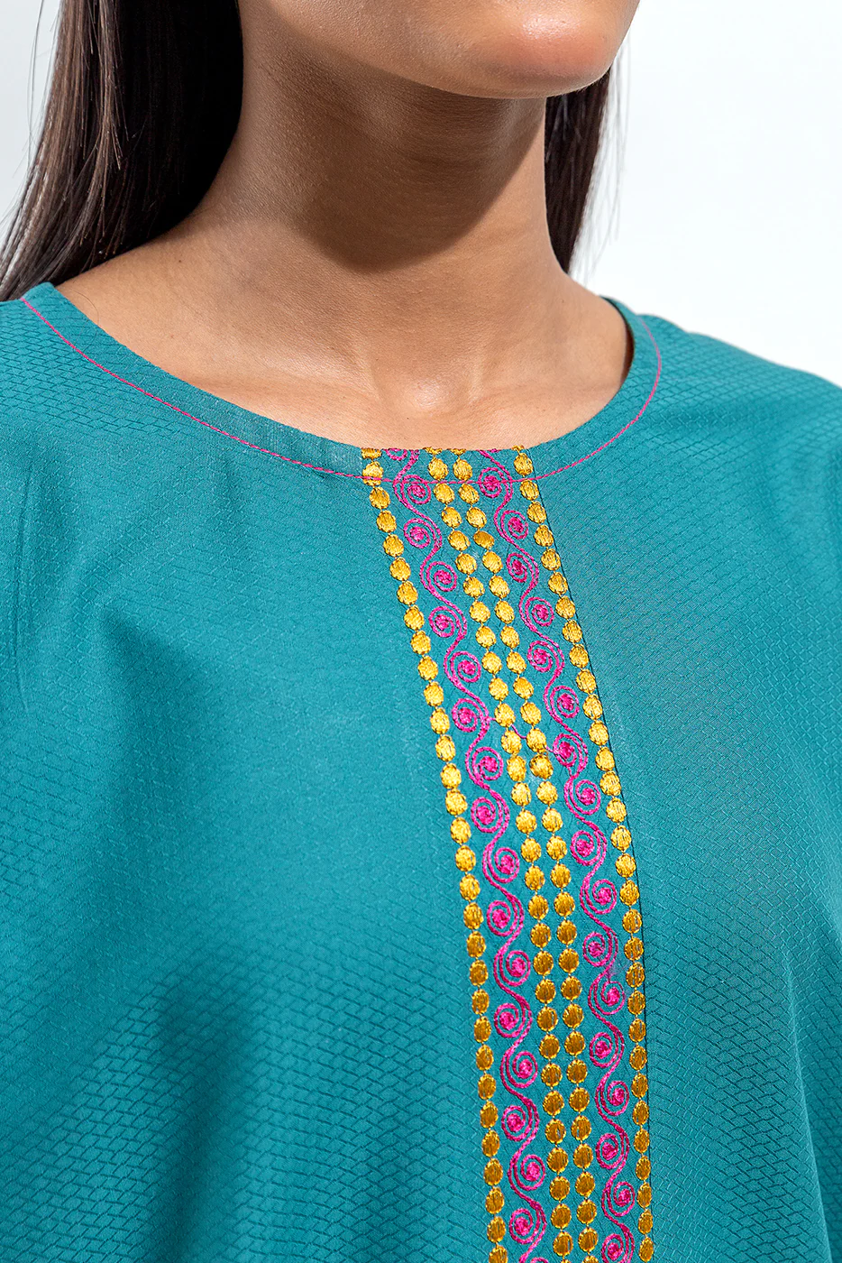 EMBROIDERED SELF JACQUARD SHIRT (PRET) - Image 4