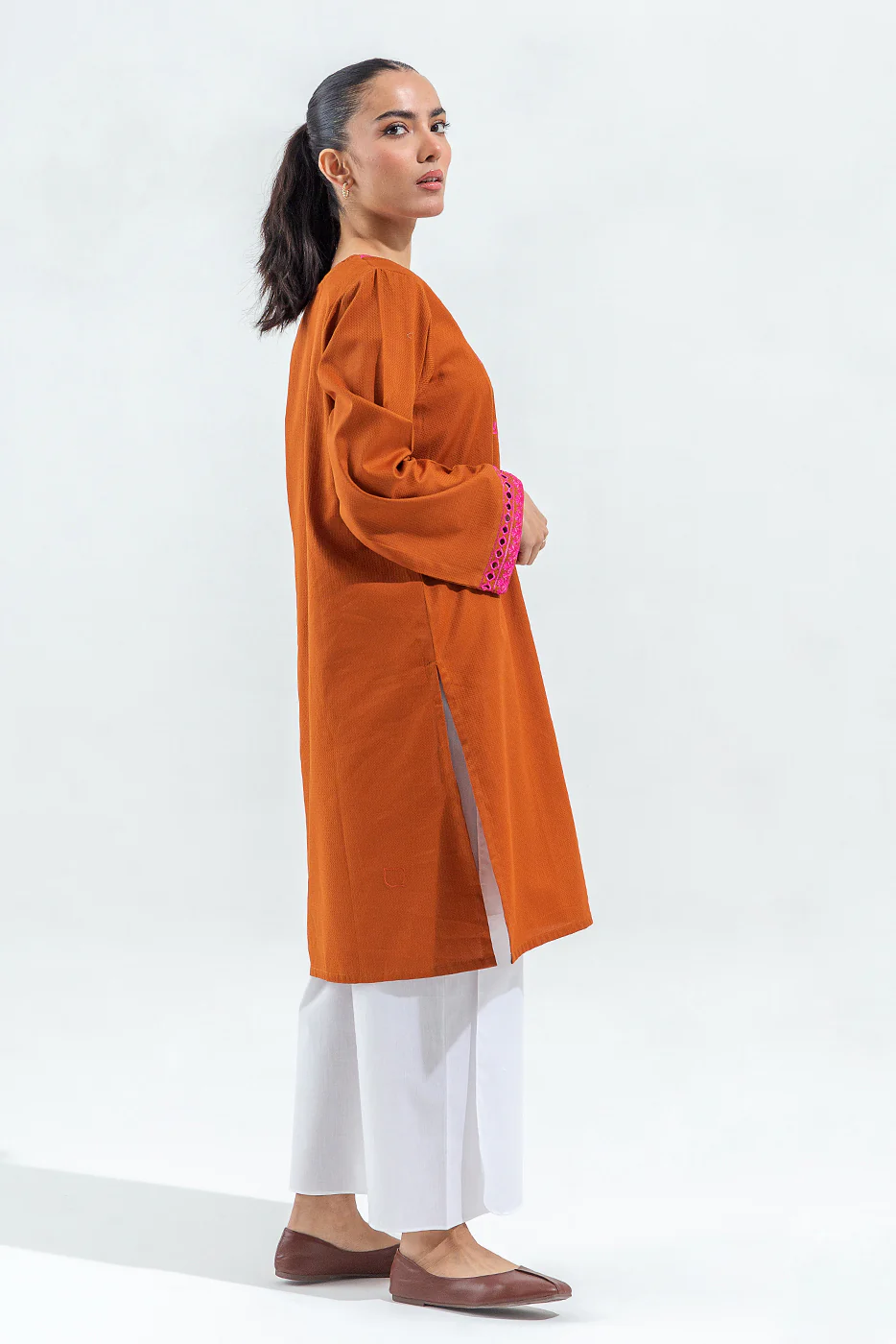 EMBROIDERED DOBBY SHIRT (PRET) - Image 3