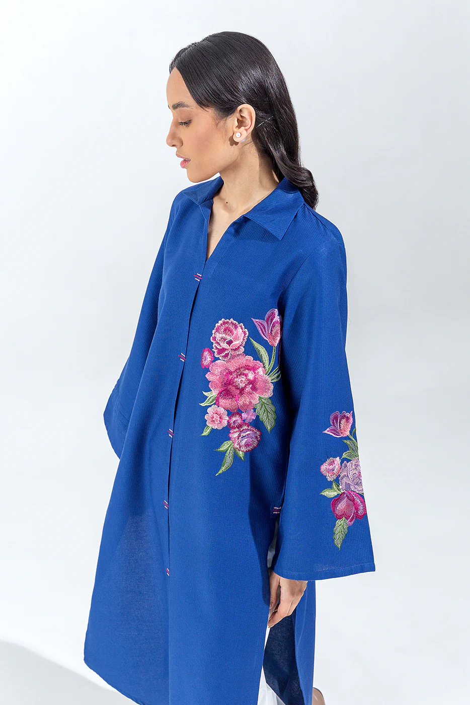 EMBROIDERED DOBBY SHIRT (PRET) - Image 2