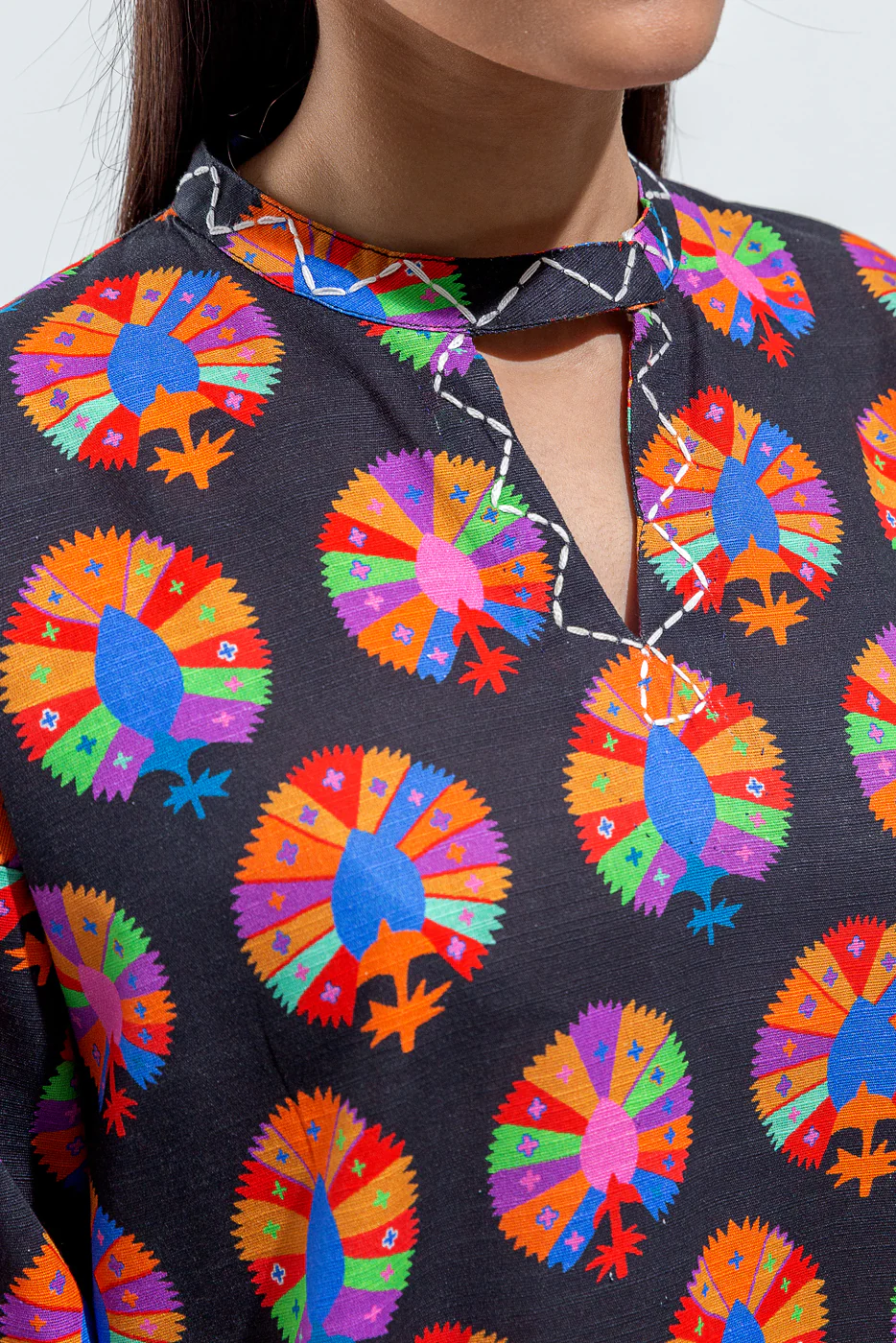 PRINTED SLUB KHADDAR SHIRT (PRET) - Image 2