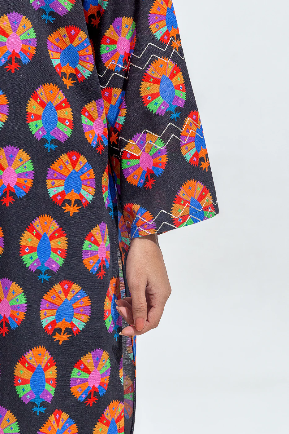 PRINTED SLUB KHADDAR SHIRT (PRET) - Image 3