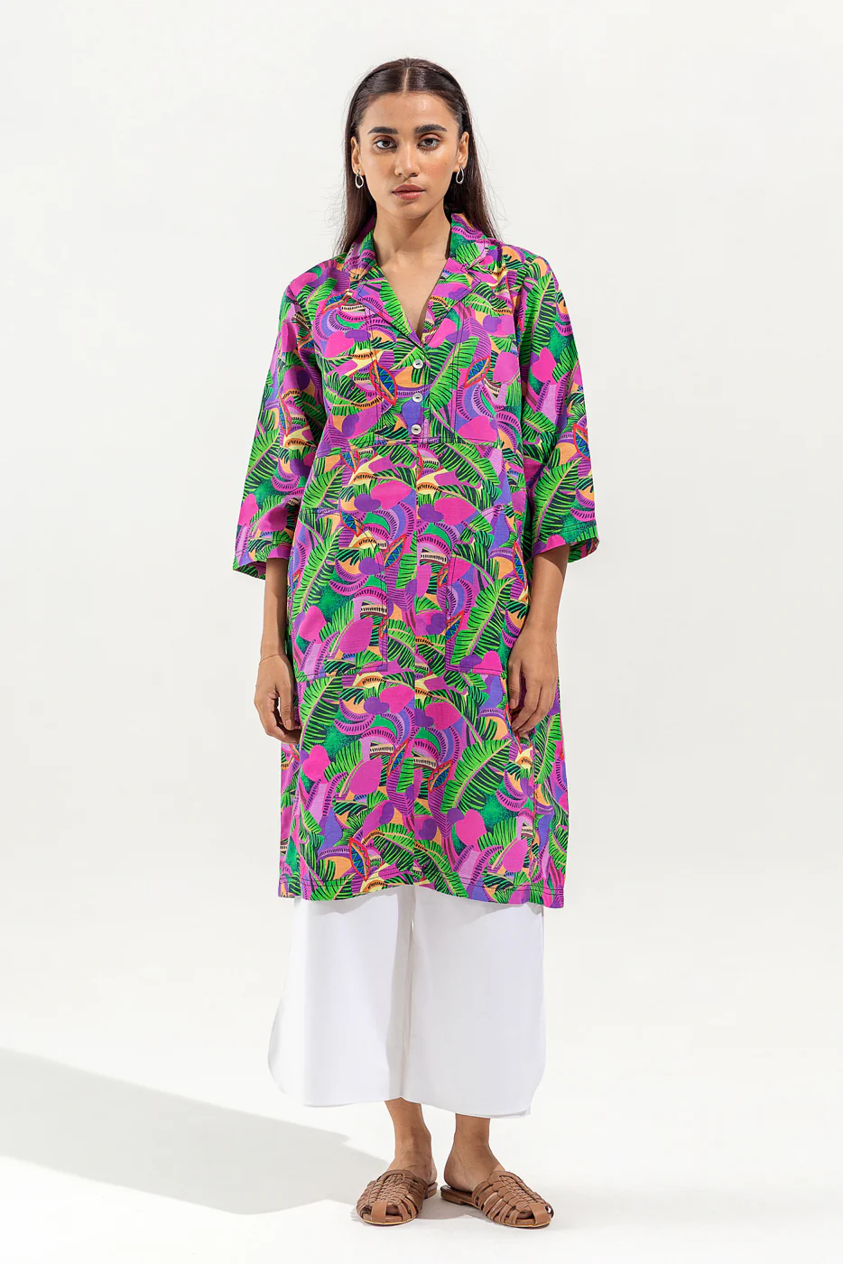 PRINTED SLUB KHADDAR SHIRT (PRET) - Image 2