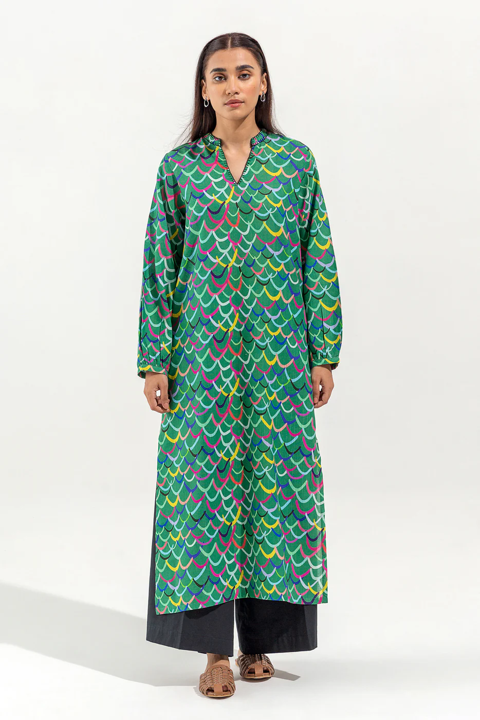 PRINTED PRINTED KHADDAR SHIRT (PRET) - Image 2
