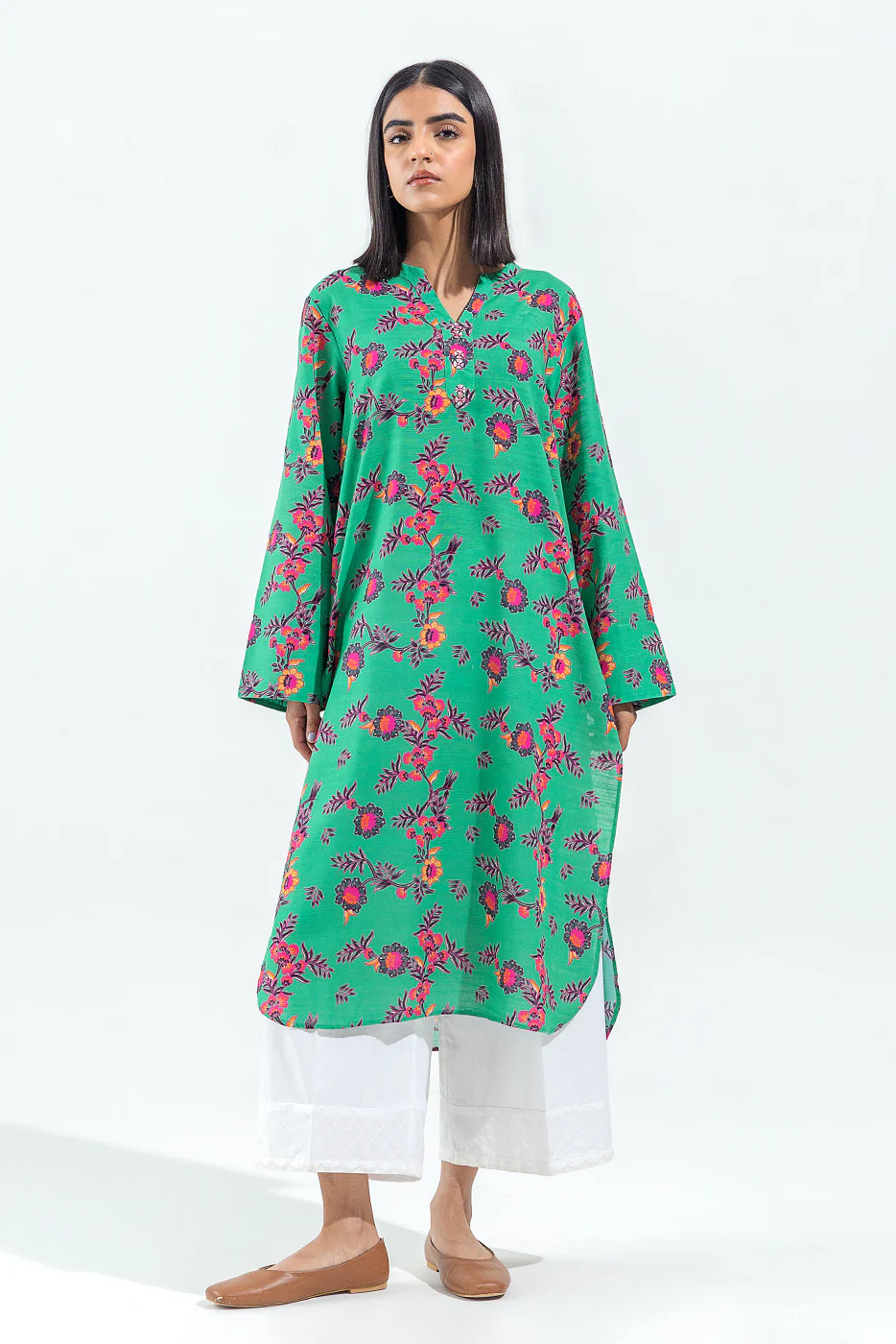 PRINTED SLUB KHADDAR SHIRT (PRET) - Image 2