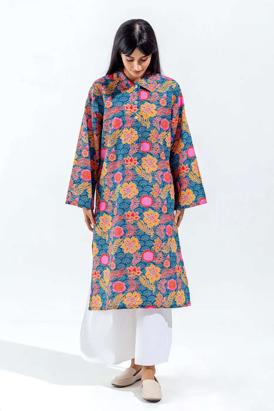 PRINTED SLUB KHADDAR SHIRT (PRET) - Image 3