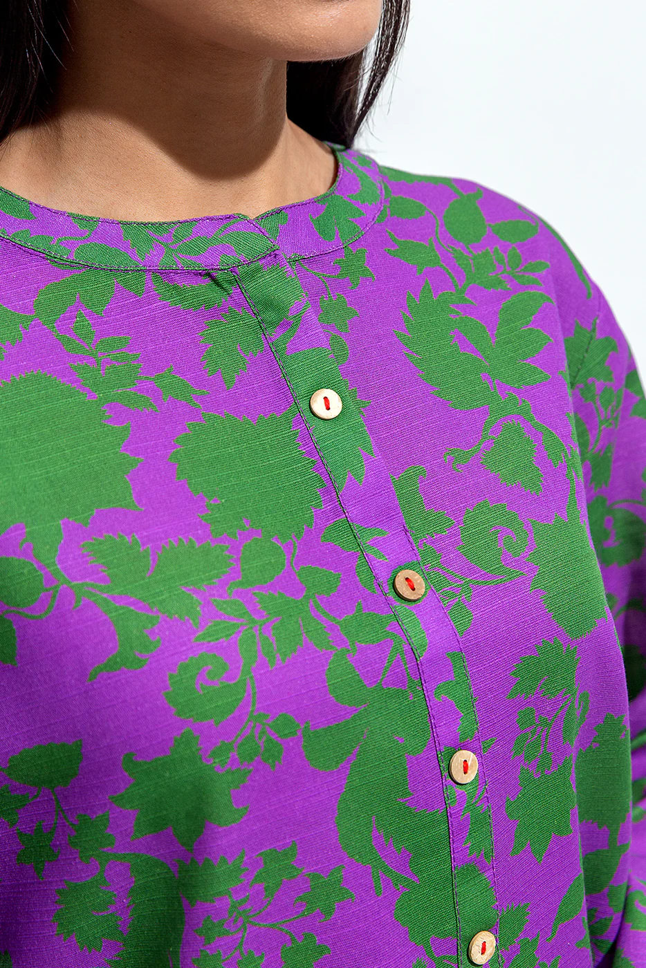 PRINTED SLUB KHADDAR SHIRT (PRET) - Image 4