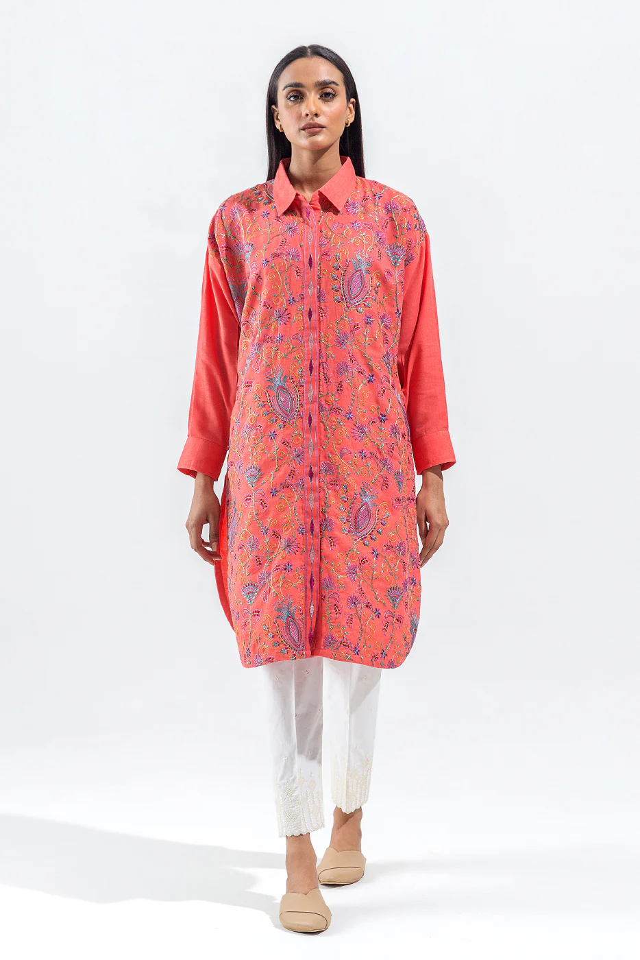EMBROIDERED TWILL SHIRT (PRET) - Image 2