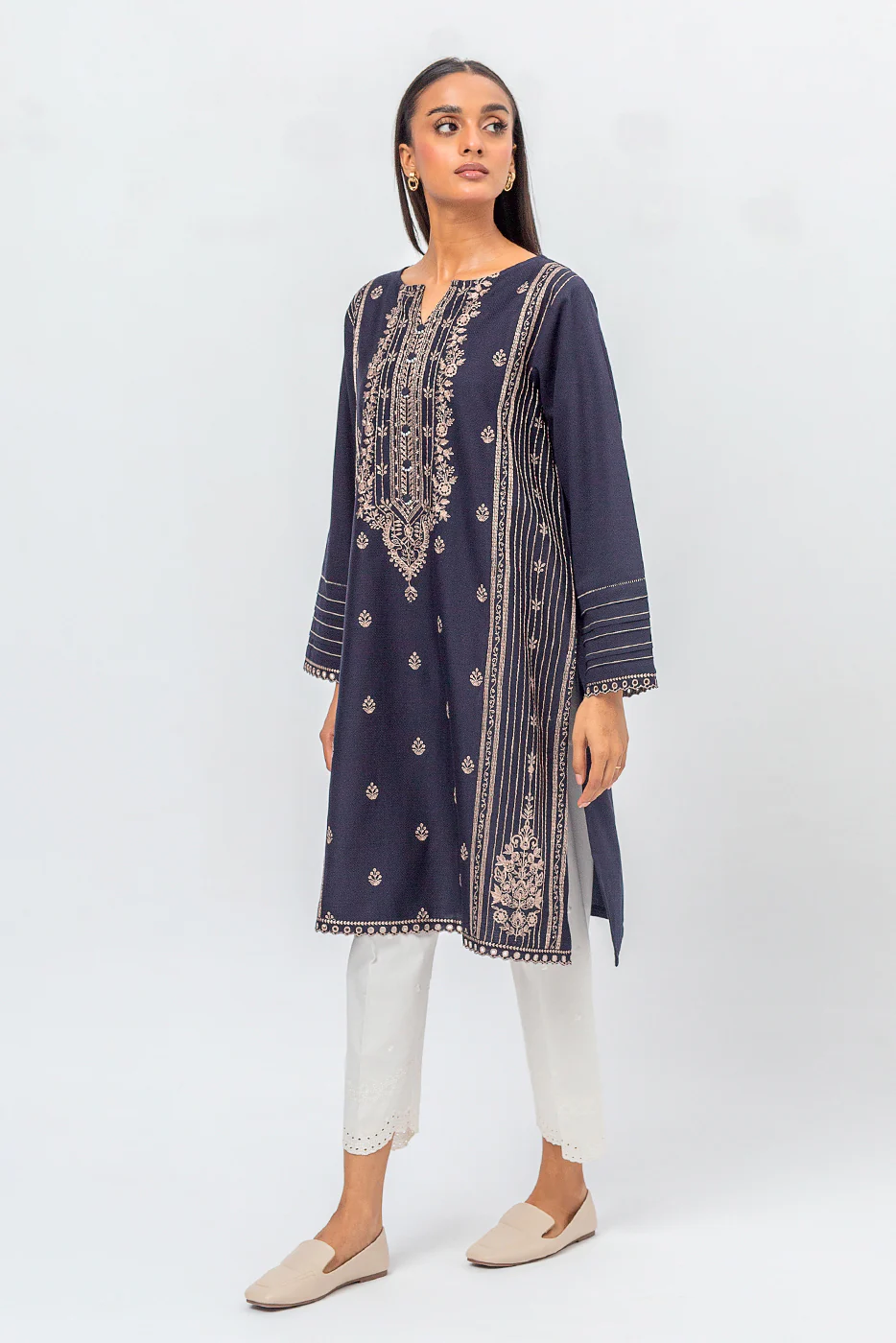 EMBROIDERED DOBBY SHIRT (PRET) - Image 3