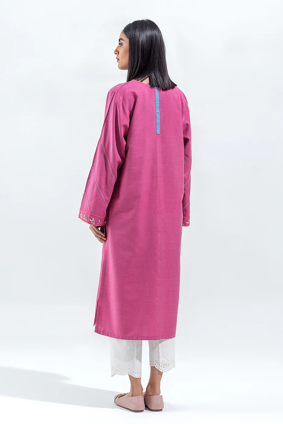 EMBROIDERED CHAMBREY SHIRT(PRET) - Image 3