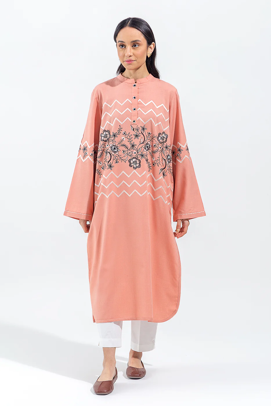 EMBROIDERED CHAMBREY SHIRT (PRET) - Image 3