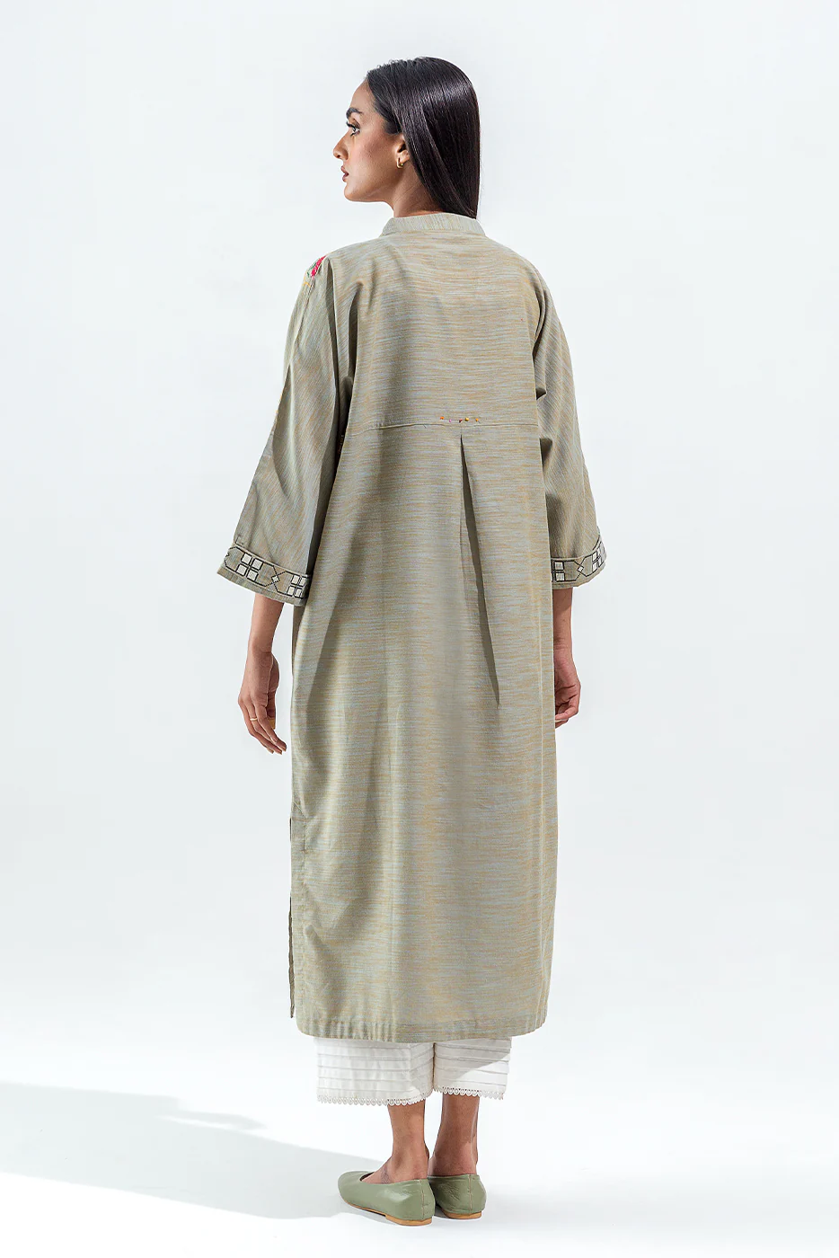 EMBROIDERED YARN DYED SHIRT (PRET) - Image 3