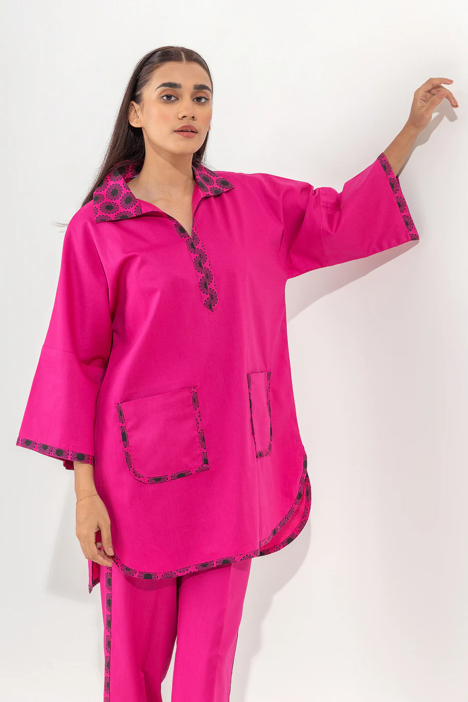 2 PIECE SELF JACQUARD SUIT (PRET) - Image 2