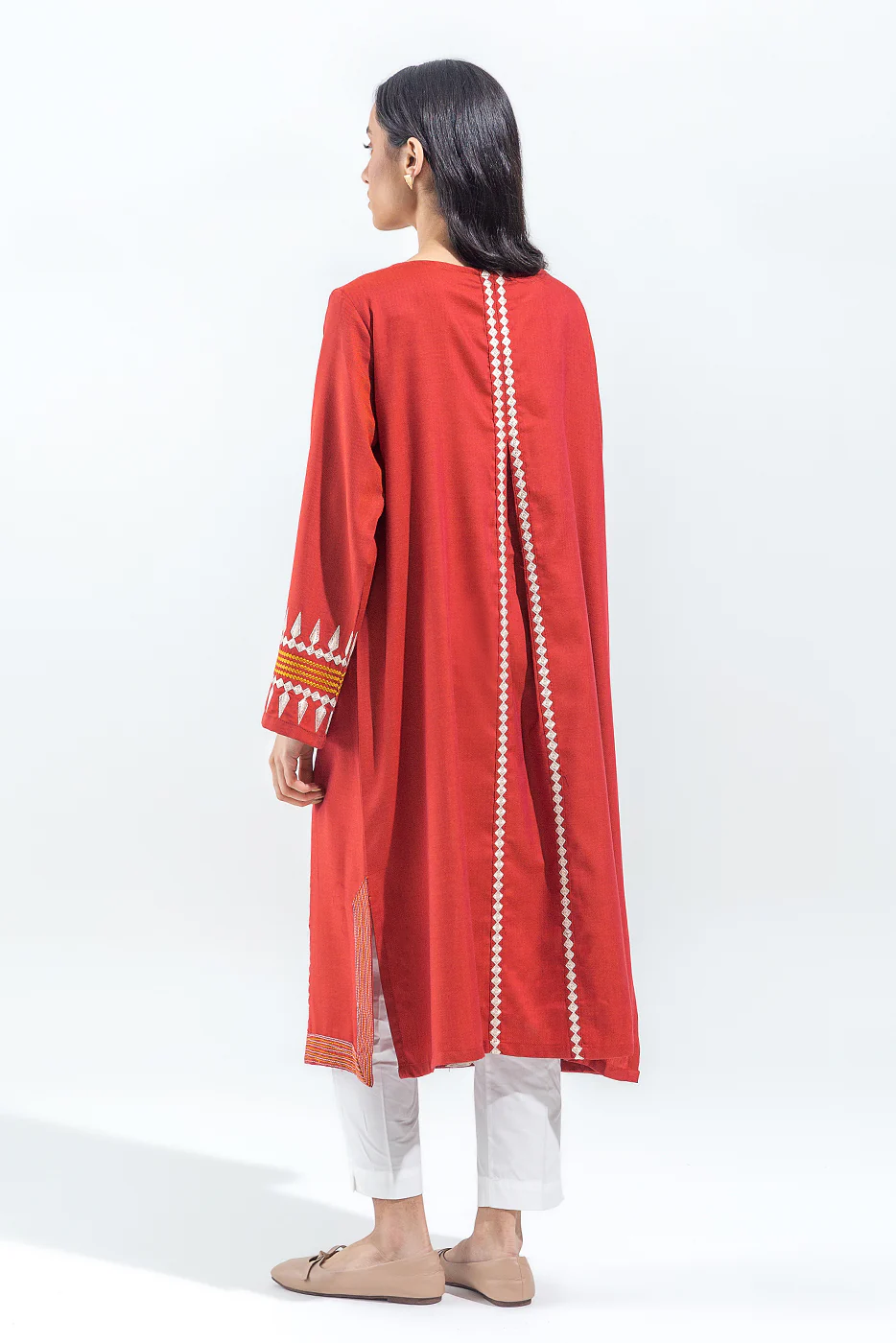 EMBROIDERED YARN DYED SHIRT (PRET) - Image 3