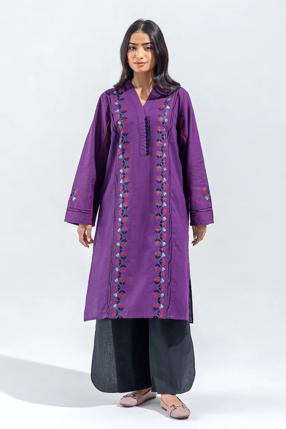 EMBROIDERED JACQUARD SHIRT (PRET) - Image 2